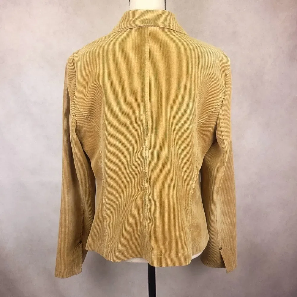 Requirements Tan Corduroy Buttondown Jacket Blazer Size Medium